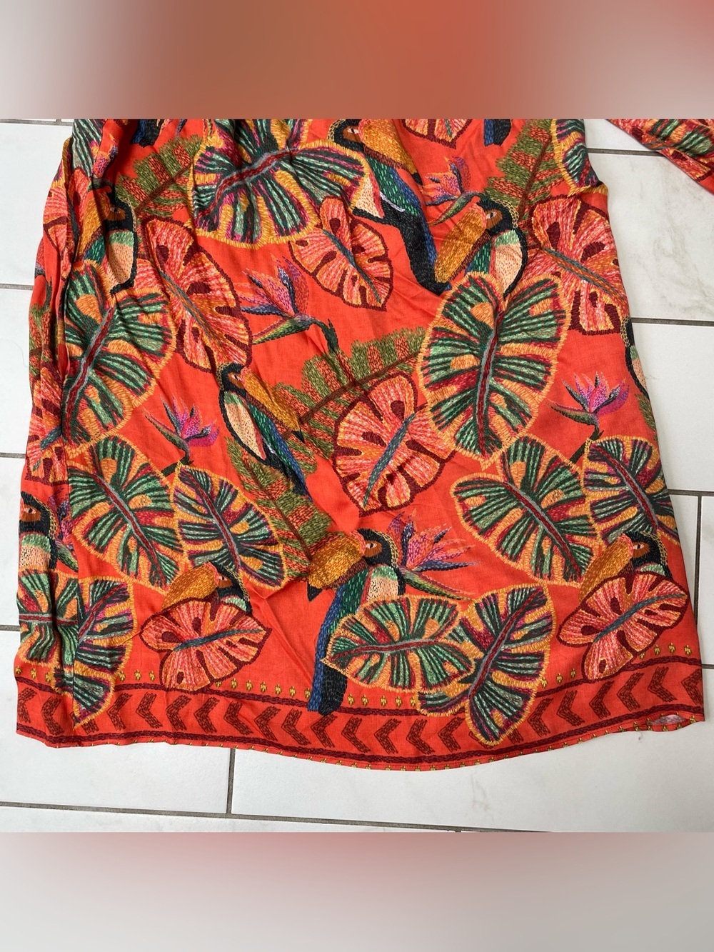 Farm Rio Fiji One-Shoulder Mini Dress Anthropologie Stretchy Comfort Size XS - Picture 7 of 11